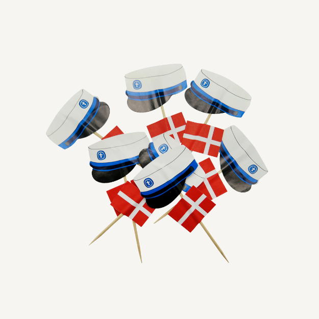 Billede af Tandstik studenterhue flag, blå
