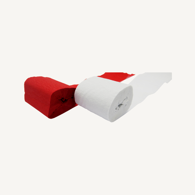 Picture of Crepe paper, red white